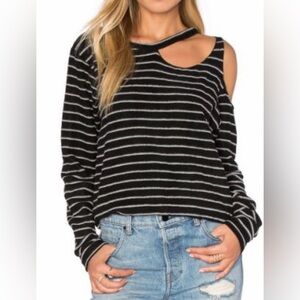 LNA Double Slash Sweater Striped Sweater Small
